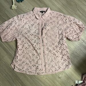 J. Crew Light Pink Eyelet Shirt